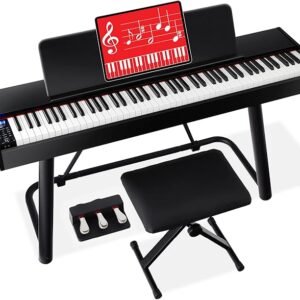 Best Choice Products 88-Key Weighted Full Size Digital Piano, Electronic Keyboard Set for All Experience Levels