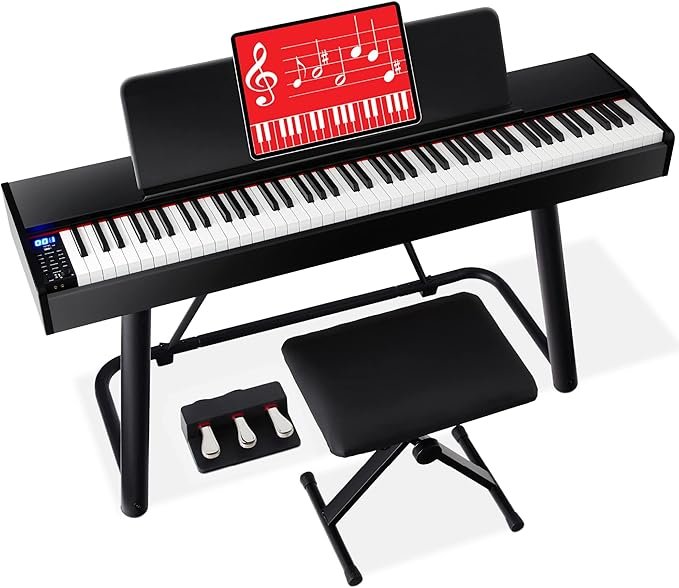 Best Choice Products 88-Key Weighted Full Size Digital Piano, Electronic Keyboard Set for All Experience Levels