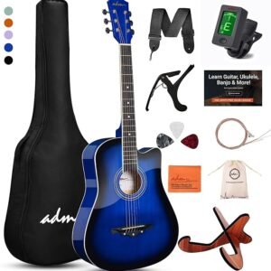 ADM 38" Inch Acoustic Guitar Bundle for Beginners Adults
