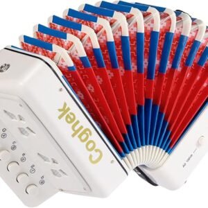 White Mini Accordion for Kids 10-Key Button Compact Accordion Durable Musical Toy for Beginners